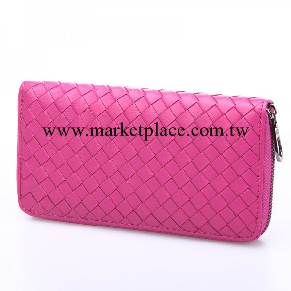 新款BV包進口小羊皮真皮長款拉鏈錢包單色編織錢包皮夾手拿包批發工廠,批發,進口,代購