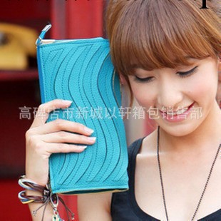 女士錢包手拿包新款包包長款零錢包批發手包波浪紋 女工廠,批發,進口,代購