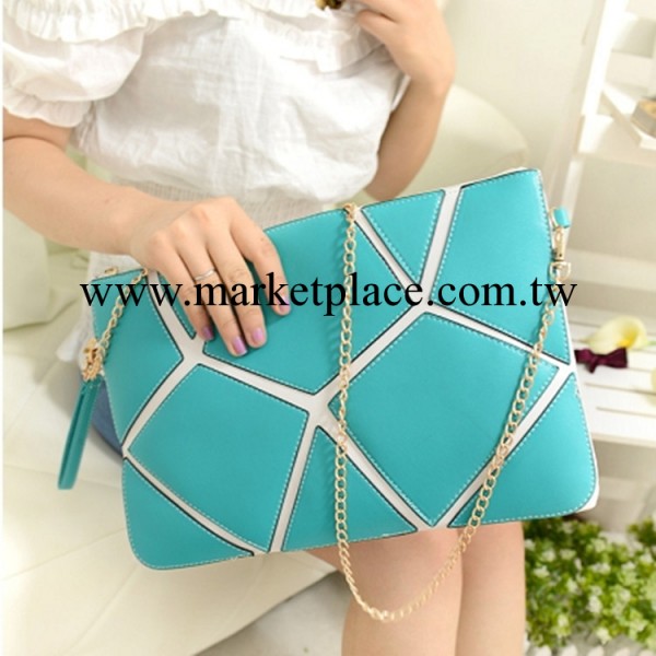 2013水立方新款手拿包單肩包斜挎包甜美時尚百搭拼接熒光潮包女包工廠,批發,進口,代購