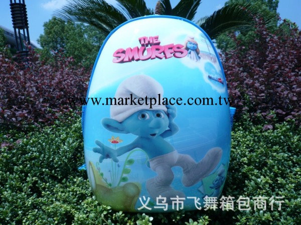 迪士尼15寸ABS蛋殼兒童雙肩書包 藍精靈 學生背包 支持混批工廠,批發,進口,代購