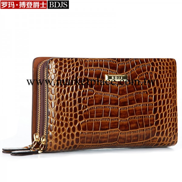 批發零售鱷魚紋手拿包大容量真皮手包手抓頭層牛皮雙層拉鏈夾錢包工廠,批發,進口,代購