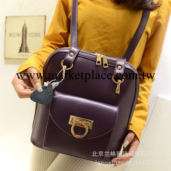 2013新款牛皮女包日韓休閒背包純色手提單肩書包女式包 廠傢批發工廠,批發,進口,代購