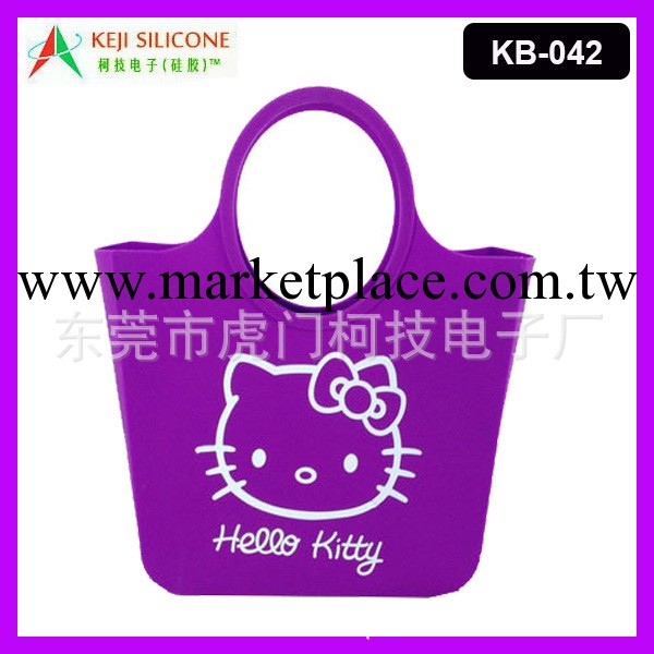 紫色KITTY貓休閒矽膠手提包 女士手拿包 手提矽膠包包 矽膠購物包工廠,批發,進口,代購