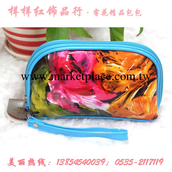 霧花 2013女包新款 日韓油畫系列手拿包 水餃形零錢包 化妝包工廠,批發,進口,代購