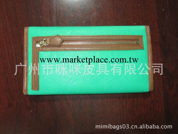 廣州皮具生產加工 撞色時尚錢包 手拿包 綠色錢包工廠,批發,進口,代購
