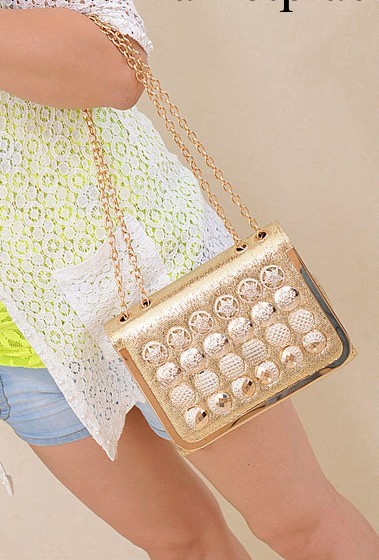 2013新款時尚百搭扣子定型包單肩斜跨手拿女包包批發工廠,批發,進口,代購