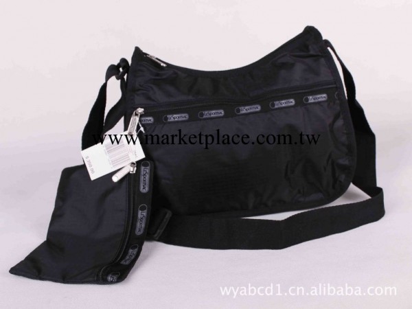 力士保 Lesportsac 單肩斜挎兩用包7520中號純黑色工廠,批發,進口,代購