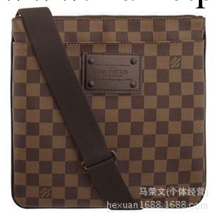 2013新款啡格男包 男士休閒簡約單肩斜挎包 N41100工廠,批發,進口,代購