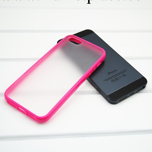 iphone5手機殼 蘋果5手機殼 彩色邊框 磨砂底 iphone5皮套 雙色殼工廠,批發,進口,代購