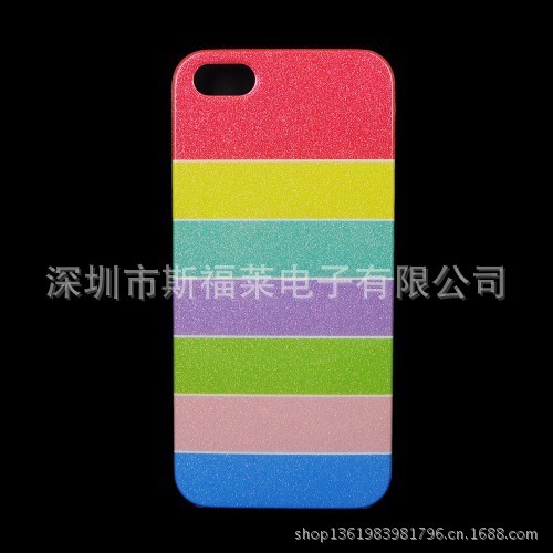 【熱銷】蘋果5 彩虹條紋PC保護殼工廠,批發,進口,代購