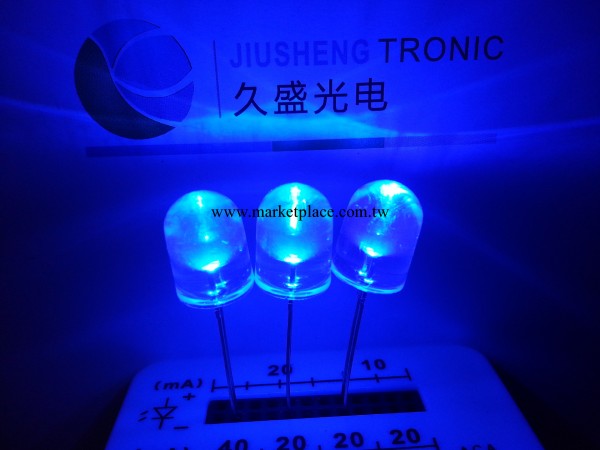 LED發光二極管燈珠工廠生產廠傢供應Φ10MM白發藍紅色光超高亮工廠,批發,進口,代購