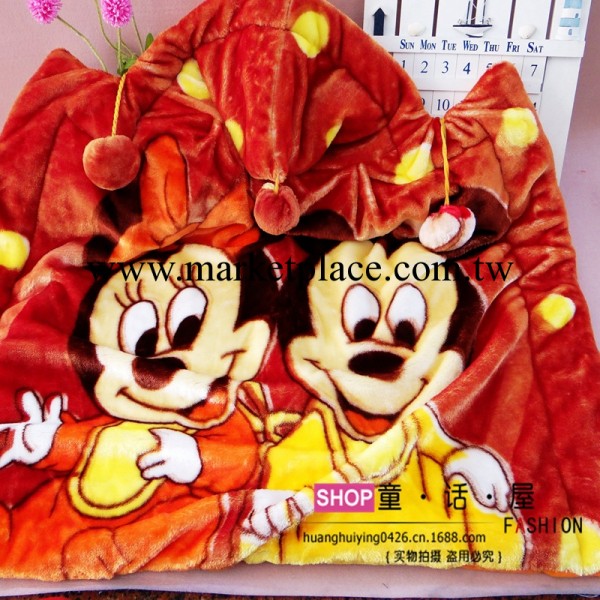 批發 兒童披風 金絲絨大卡通加厚披風 抱被 童睡袋 嬰兒用品 大版工廠,批發,進口,代購