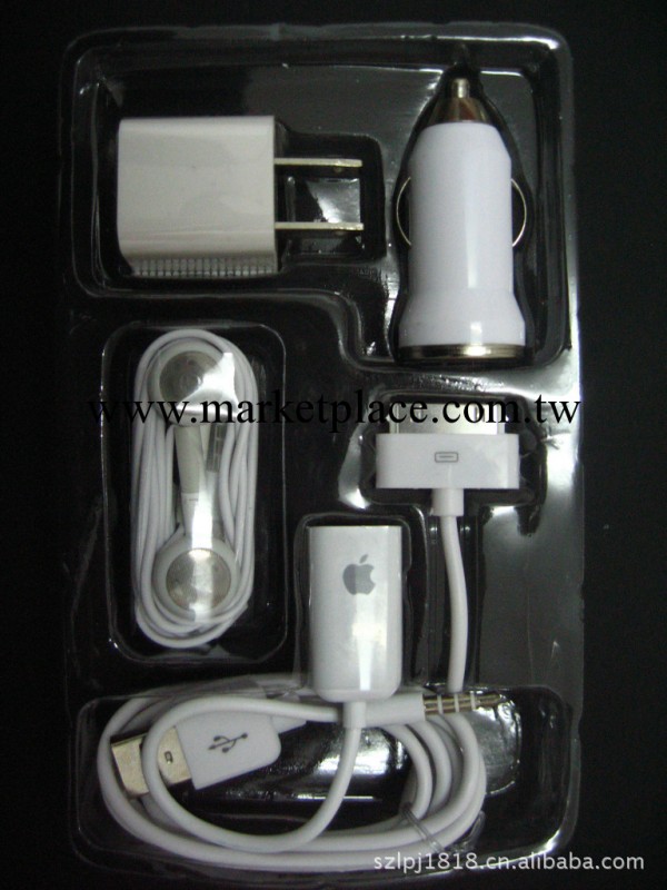 手機蘋果配件五合一套裝三合一套裝蘋果4代5件套充電器 蘋果套裝工廠,批發,進口,代購