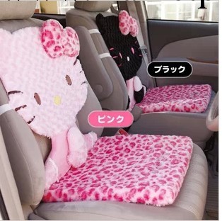 Hello Kitty/凱蒂貓 KT貓豹紋毛絨卡通坐墊 車用坐墊 汽車椅靠工廠,批發,進口,代購