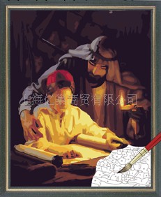 供應數字油畫 父子 富貴滿堂 海灘 -誠招代理加盟工廠,批發,進口,代購