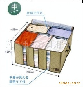 日本木暉 竹炭衣物整理袋100L 除味視窗收納箱工廠,批發,進口,代購