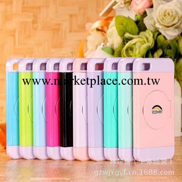 新款iphone4/4S手機殼 蘋果4化妝盒圓形支架 iphone5小鏡子保護殼工廠,批發,進口,代購