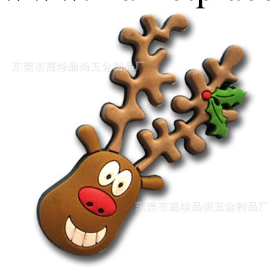 【聖誕系列】笑嘻嘻聖誕造型的馴鹿軟膠卡通磁貼新奇特創意小禮品工廠,批發,進口,代購