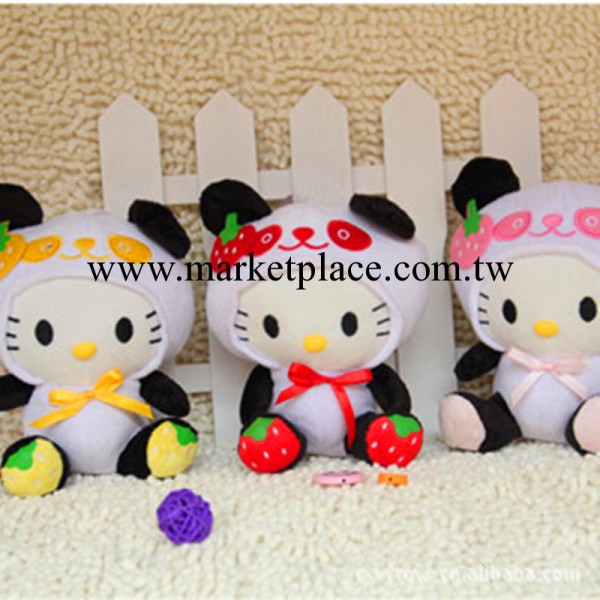 批發定做新款 Hellokitty變身熊貓草莓版 毛絨玩具禮品 KT熊貓批發・進口・工廠・代買・代購