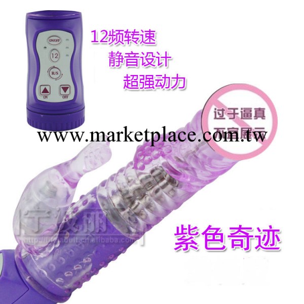 紫色奇跡 電動抽插陽具 女用伸縮轉珠棒   情趣用品工廠,批發,進口,代購