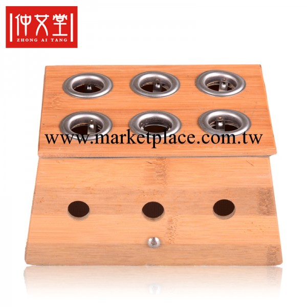 仲艾堂 南陽磁吸式竹制碳化六孔艾灸盒 溫灸器艾條艾絨條 隨身灸工廠,批發,進口,代購