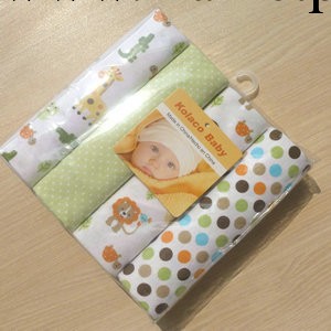 Flannel Receiving Blanket 全棉毯 嬰兒全棉童毯76X76cmPVC4條裝工廠,批發,進口,代購