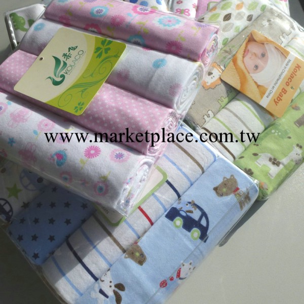 Flannel Receiving Blanket 全棉毯 嬰兒全棉童毯76X76cmPVC4條裝工廠,批發,進口,代購