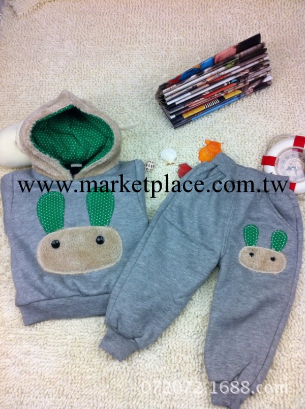 童套裝2013新款兔子熊貓兒童棉套裝兩件套 不倒絨羊羔絨加厚套裝批發・進口・工廠・代買・代購
