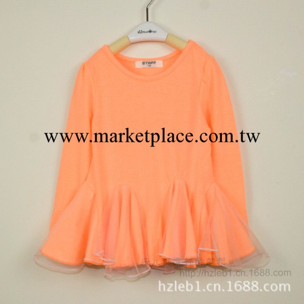 橙色女童舞蹈裙，STRFF韓版國際品牌，韓國童裙，外貿原單童裙批發・進口・工廠・代買・代購