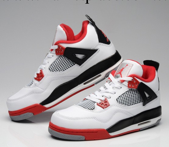 廠傢供應籃球鞋AIR#JORDAN4代精品版AJ4白黑紅男款一雙起拍工廠,批發,進口,代購