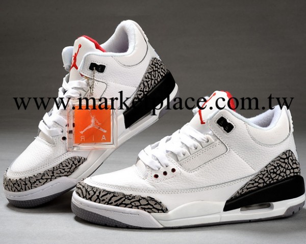 廠傢供應籃球鞋AIR#JORDAN3代精品版AJ3白黑色男款一雙起拍工廠,批發,進口,代購