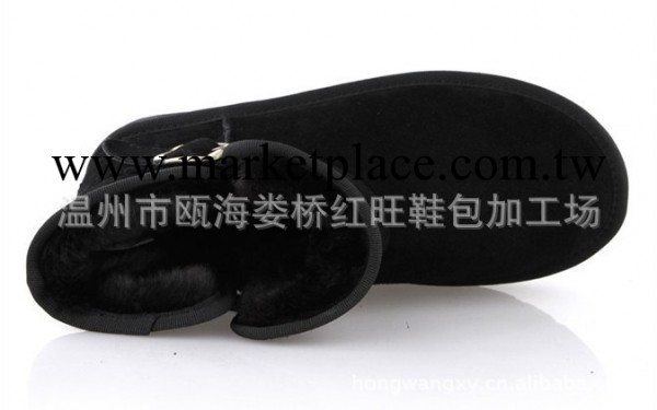 專業生產批發品牌扣帶低筒純色保暖真皮男雪靴工廠,批發,進口,代購