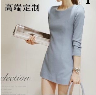 韓國代購同款打底裙 韓版長袖連衣裙 氣質名媛修身打底連衣裙工廠,批發,進口,代購