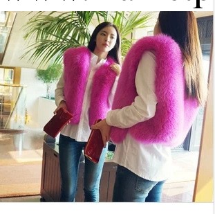 6177# 新款女裝韓版時尚仿皮草短款毛毛背心坎肩女式馬甲外套工廠,批發,進口,代購