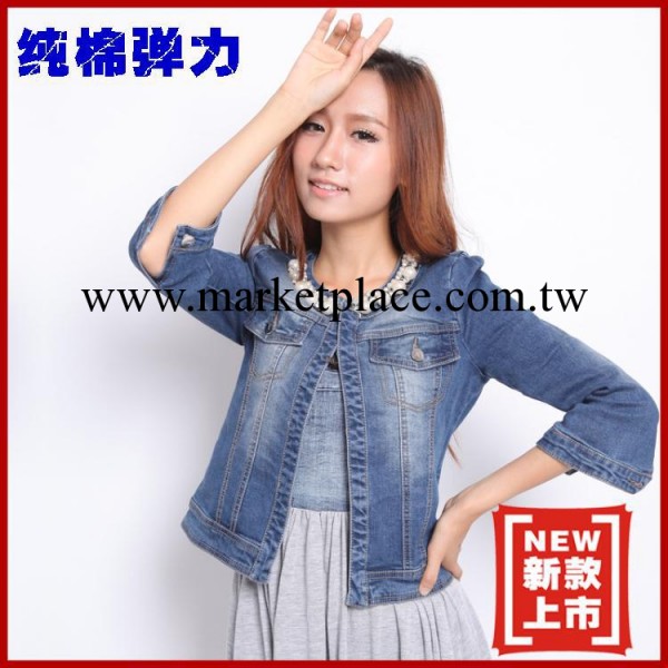 ZY01#秋冬新款女裝牛仔外套批發珍珠圓領藍色女式牛仔短外套廠傢工廠,批發,進口,代購