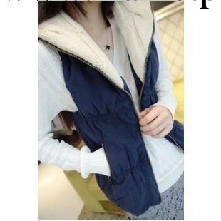 2013秋冬推薦款 女式棉衣 韓國小妞 褶皺顯瘦百搭休閒洋氣棉馬甲工廠,批發,進口,代購