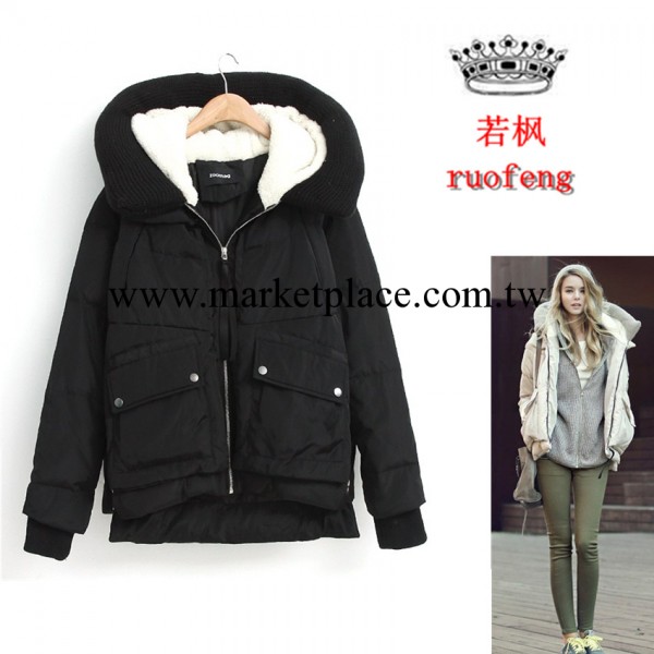 RF-ZW-P41 2013秋冬新款 歐美風翻領保暖帶帽女式羽絨衣工廠,批發,進口,代購