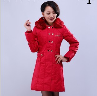 廠傢批發 新款品牌毛領羽絨衣女款修身中長款拼接女式羽絨衣女裝工廠,批發,進口,代購