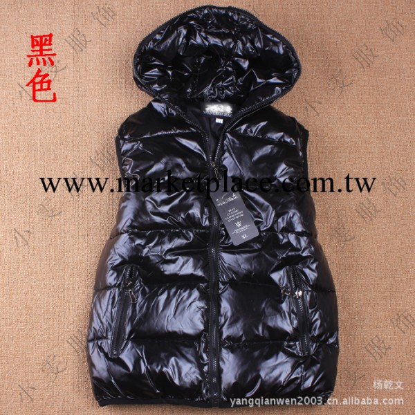 批發女裝棉馬甲 小亮皮拉鏈開衫連帽馬甲 棉服工廠,批發,進口,代購