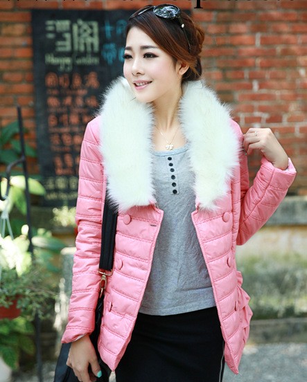 2013冬季毛領棉衣女裝修身外套韓版女士棉服批發・進口・工廠・代買・代購