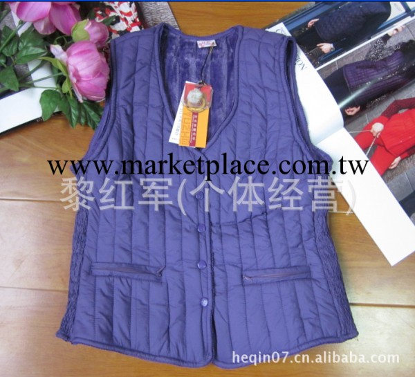 廠傢直銷！羽眾女士超柔暖絲絨羽絨棉時尚開衫馬甲1214工廠,批發,進口,代購