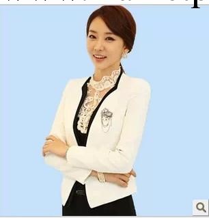 秋季短款韓版小西裝外套OL職業修身西服女士小外套(配胸花)工廠,批發,進口,代購