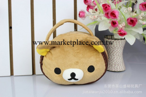 【精品】供應可提圓形化妝盒 可愛小熊毛絨化妝包工廠,批發,進口,代購