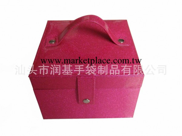 金蔥粉PVC料配色丁裡佈高檔時尚優雅方形首飾化妝盒工廠,批發,進口,代購