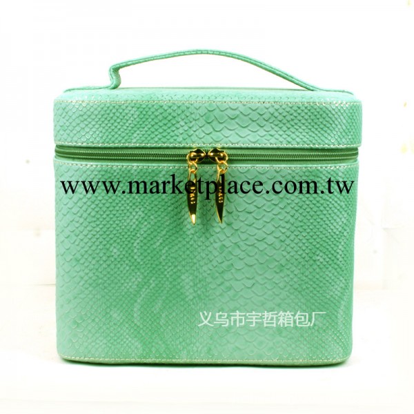韓版新款蛇紋鱷魚紋pu皮帶鏡子大號化妝箱化妝包廠傢直銷工廠,批發,進口,代購
