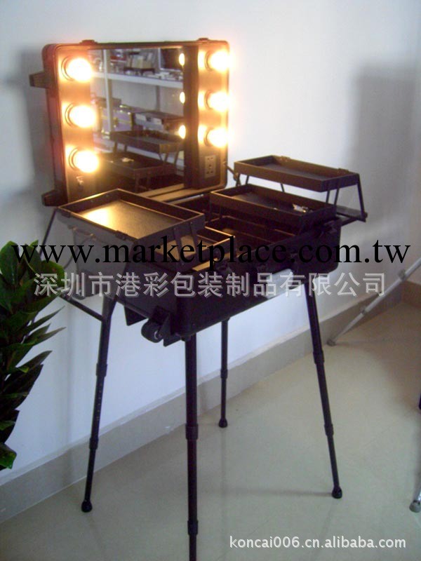 黑色防火板拉桿化妝箱（燈+支架）-2012款工廠,批發,進口,代購