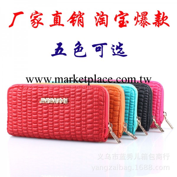 廠傢直銷 新款單拉手拿包 韓版褶皺女士錢包 多色錢夾批發021工廠,批發,進口,代購