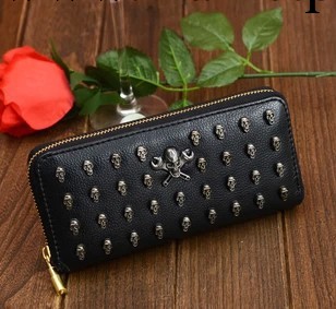 2013熱賣款女式上款錢包 錢夾 時尚手拿包 新款骷髏頭拉鏈包工廠,批發,進口,代購
