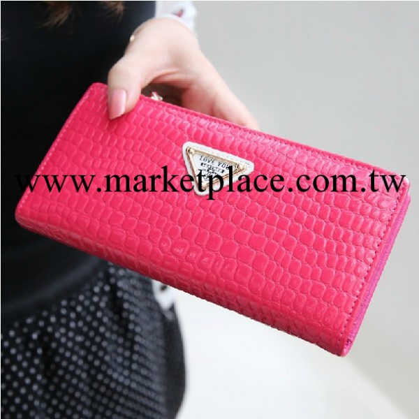 2013韓版新款原創潮嗲時尚撞色石頭紋三角手拿長款女士皮夾子錢包工廠,批發,進口,代購