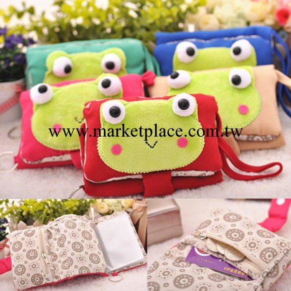 2013熱銷韓國三折青蛙女士創意錢包錢夾女式 新款時尚手拿包批發工廠,批發,進口,代購